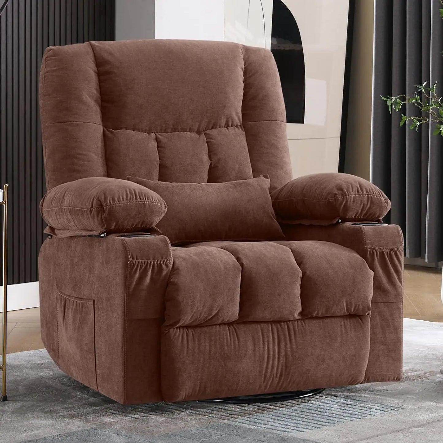 Power Lift Recliner Chair With Massage And Remote Side Pockets