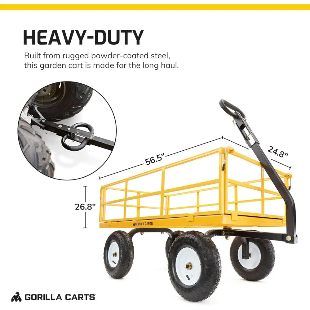 Heavy Duty Utility Cart All Terrain Garden Wheelbarrow Wagon