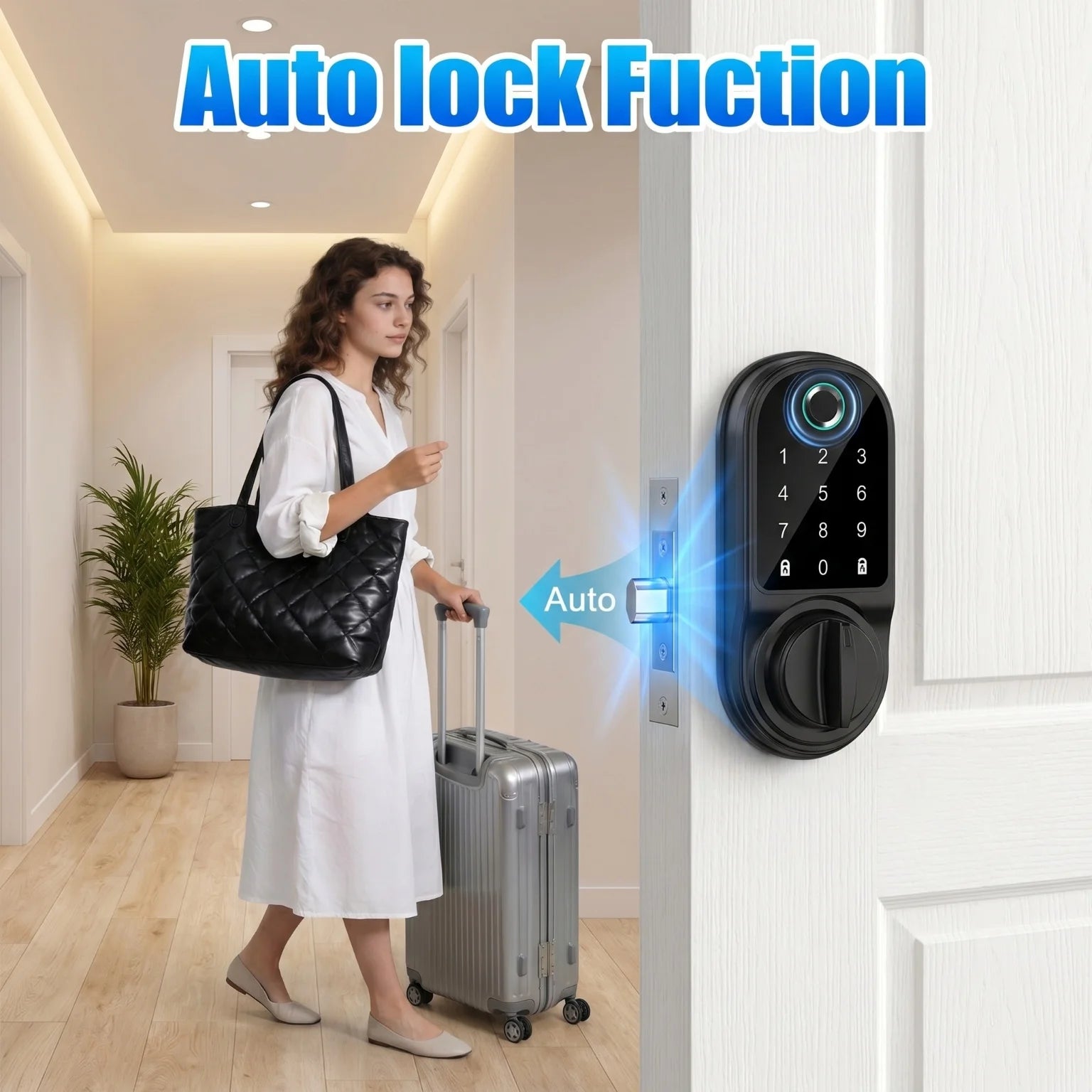 Bluetooth Smart Deadbolt Lock With Fingerprint And Keyless Entry by S And B Enterprise
