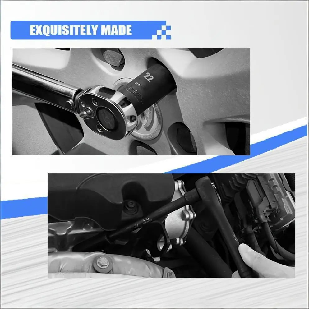 S And B Enterprise 50-piece 3/8 drive socket set with chrome vanadium sockets, SAE and metric, extension bar and ratchet.