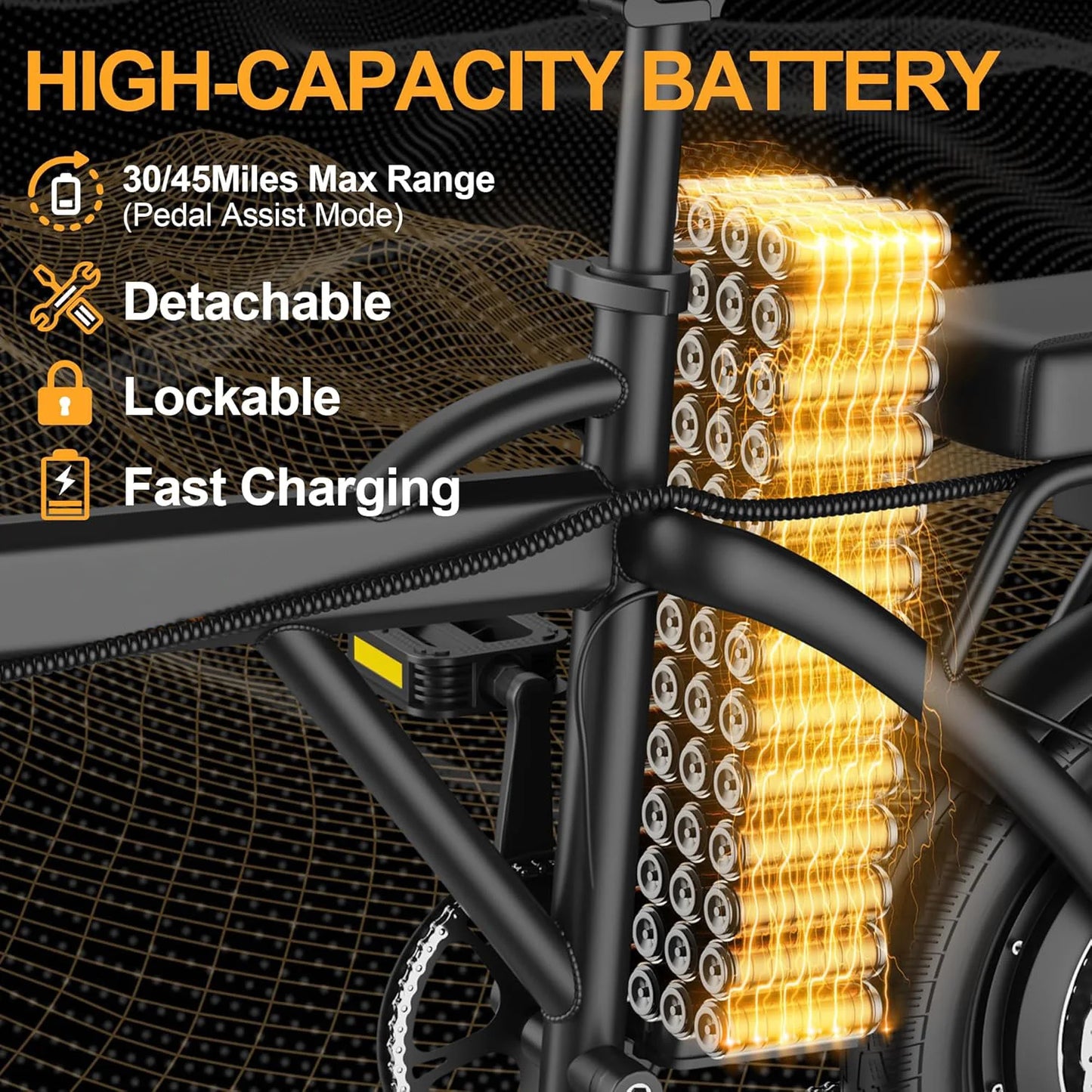 14'' Foldable Electric Bike 500W Motor 48V Battery 22MPH Max Speed 30Miles Long Range with Two Seats for Adult Mini E Bike by S And B Enterprise