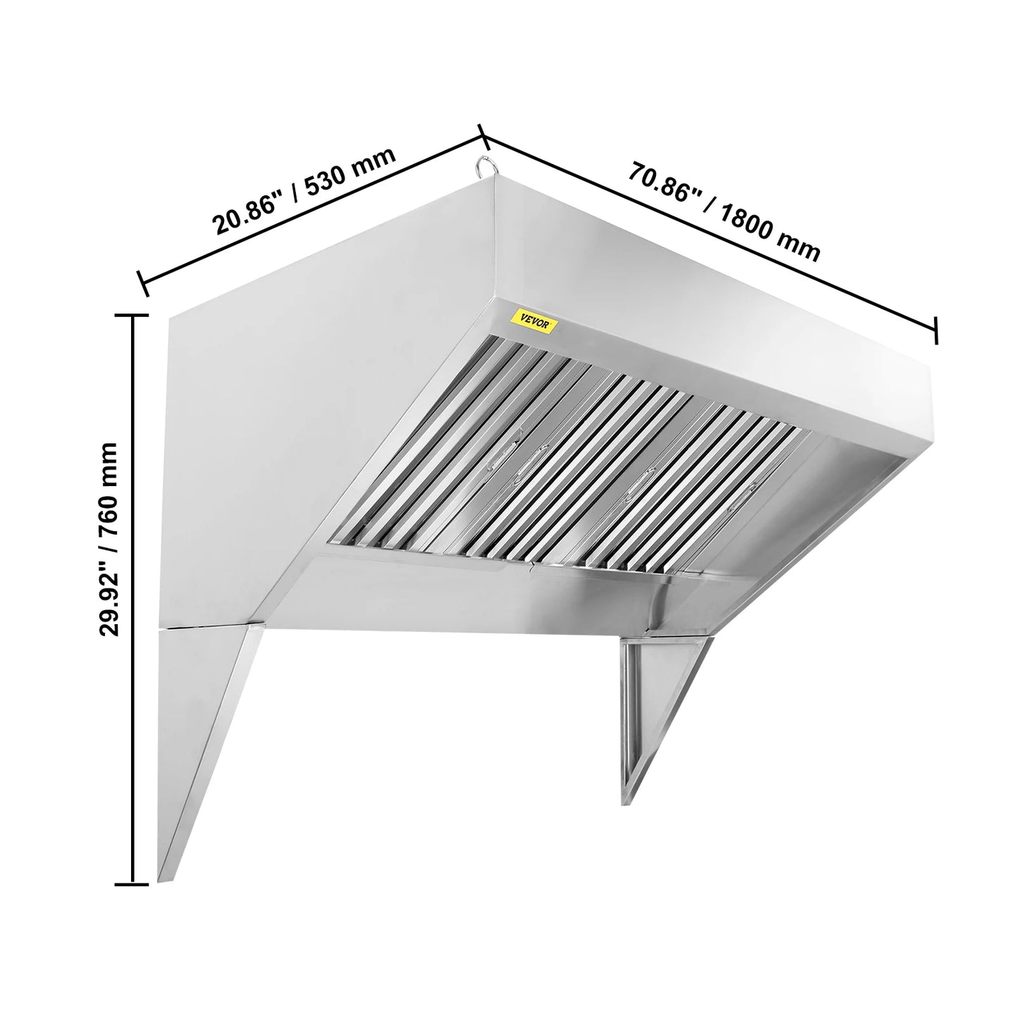 SucceBuy Commercial Stainless Steel Exhaust Hood For Kitchen