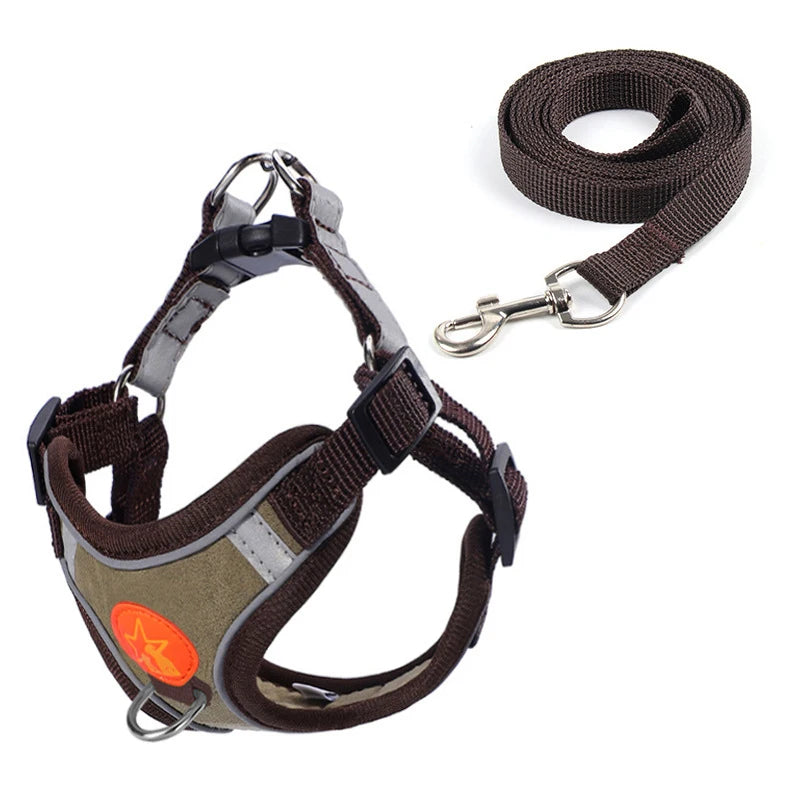 Small Medium Dogs Harness Vest Walking Traction Rope Reflective Straps, Soft Mesh Harness Breathable Pet Supplies by S And B Enterprise