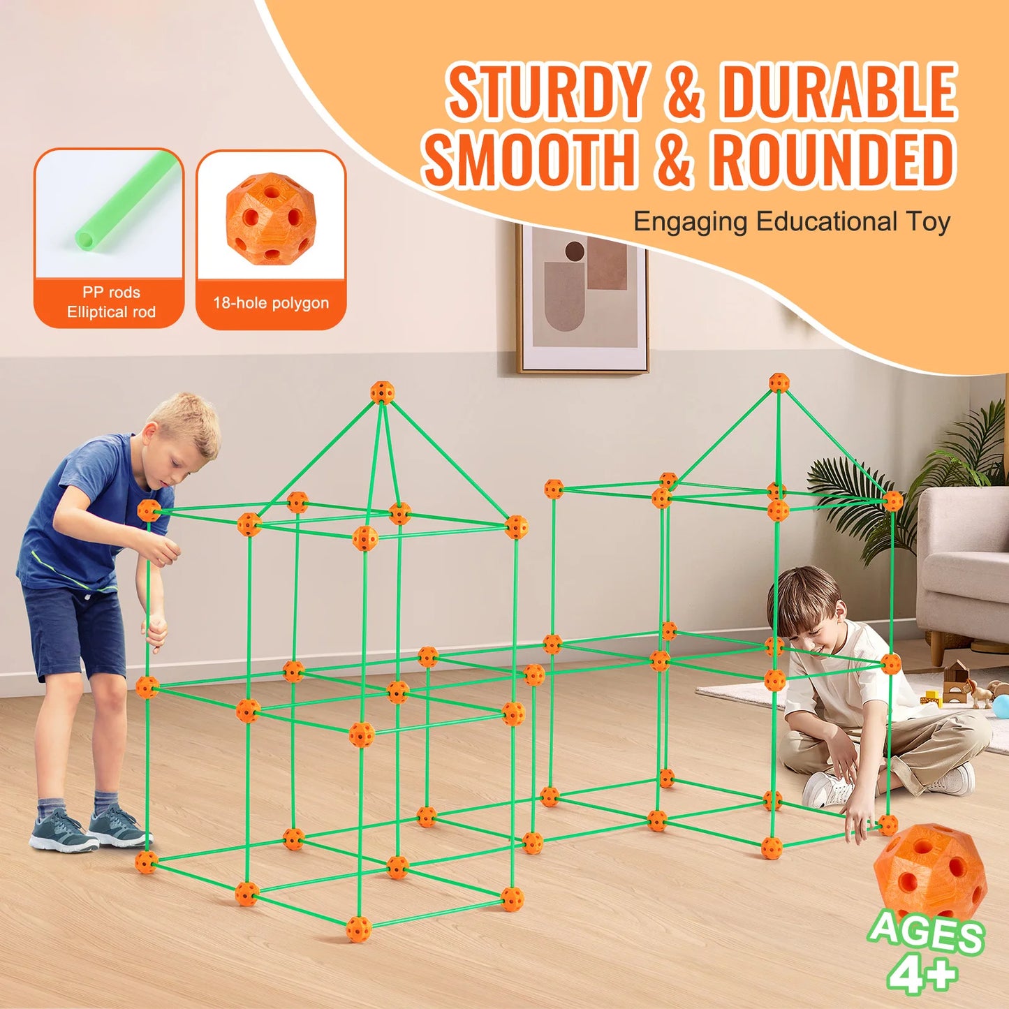 SucceBuy Fort Building Kit For Kids Indoor Castle STEM Craft