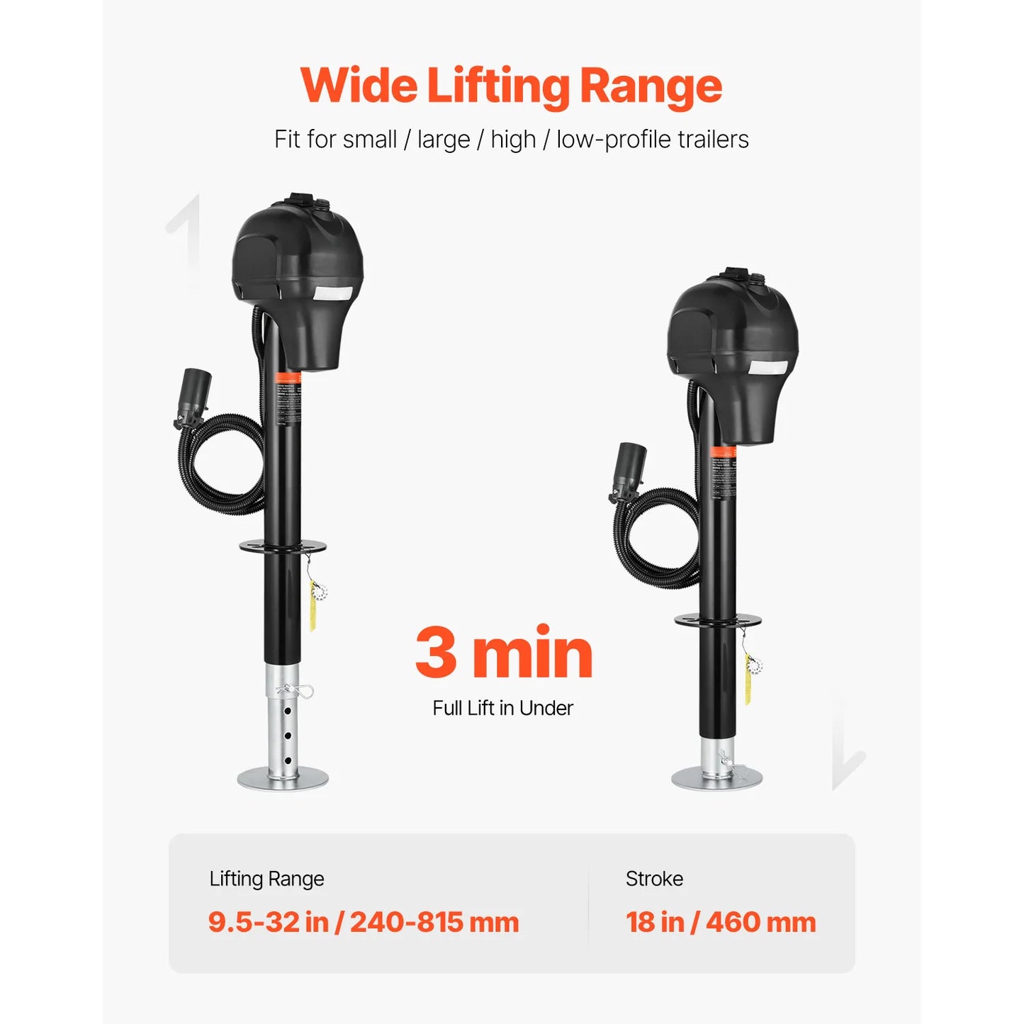 SucceBuy 12V Electric Trailer Jack 7 Pin Connector Crank Handle Lift 5000 Lb by S And B Enterprise