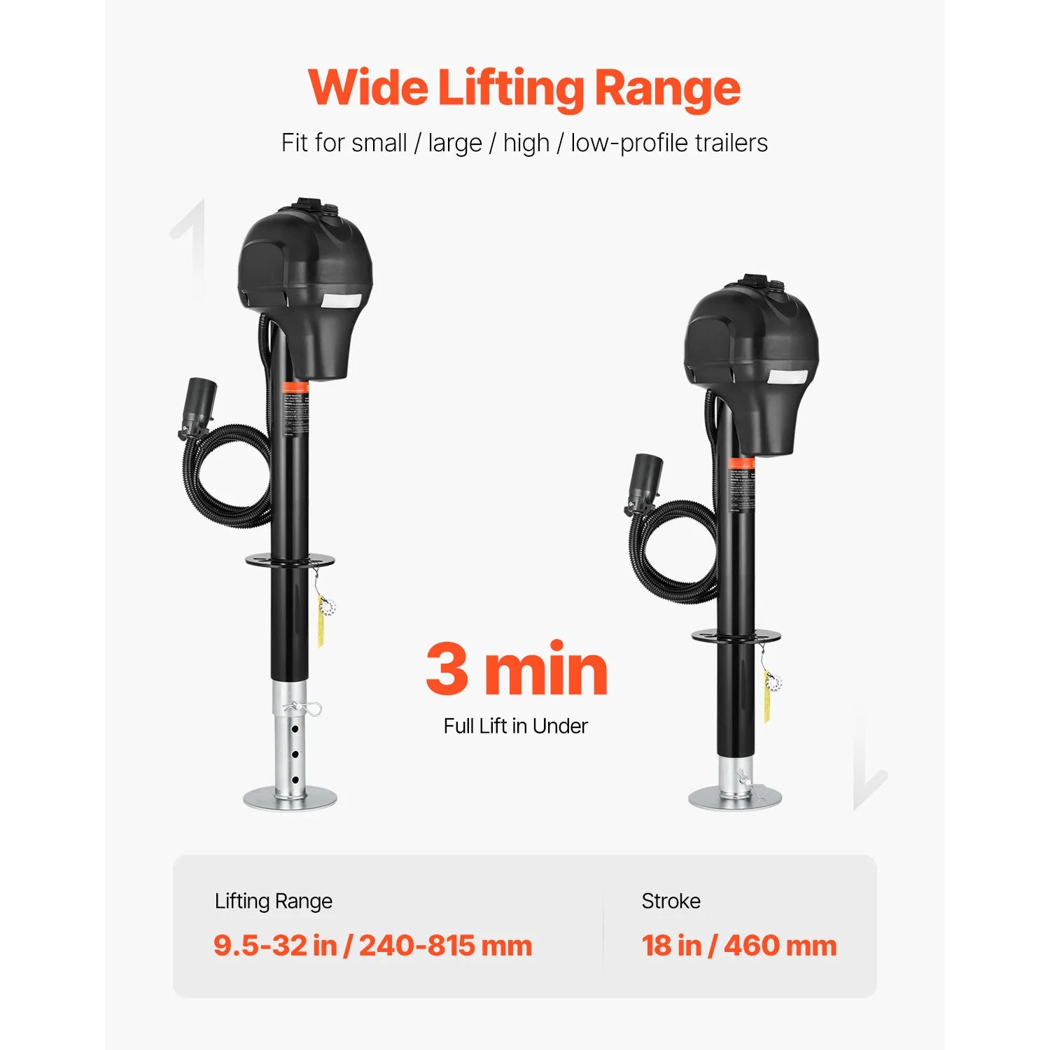 SucceBuy 12V Electric Trailer Jack 7 Pin Connector Crank Handle Lift 5000 Lb by S And B Enterprise