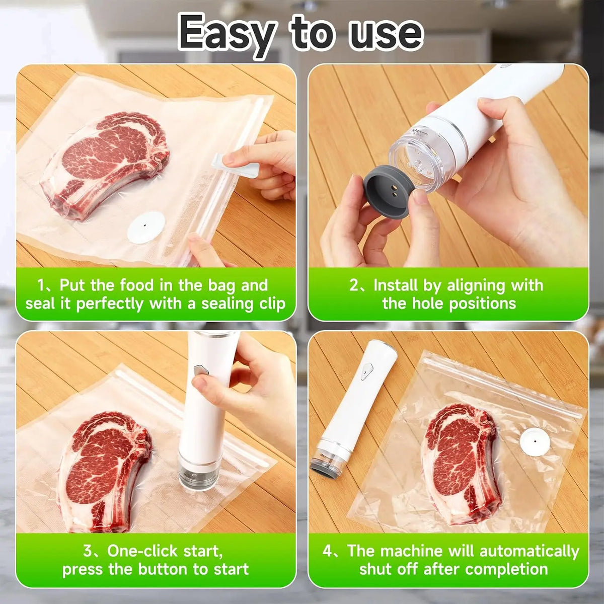 Cordless vacuum sealer kit by S And B Enterprise with 30 BPA-free bags; compact wireless kitchen, one-touch sealing.