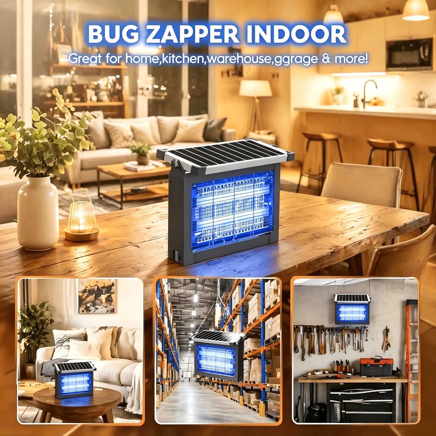 Solar Outdoor Mosquito Zapper 4500V Panel Sensor Waterproof by S And B Enterprise