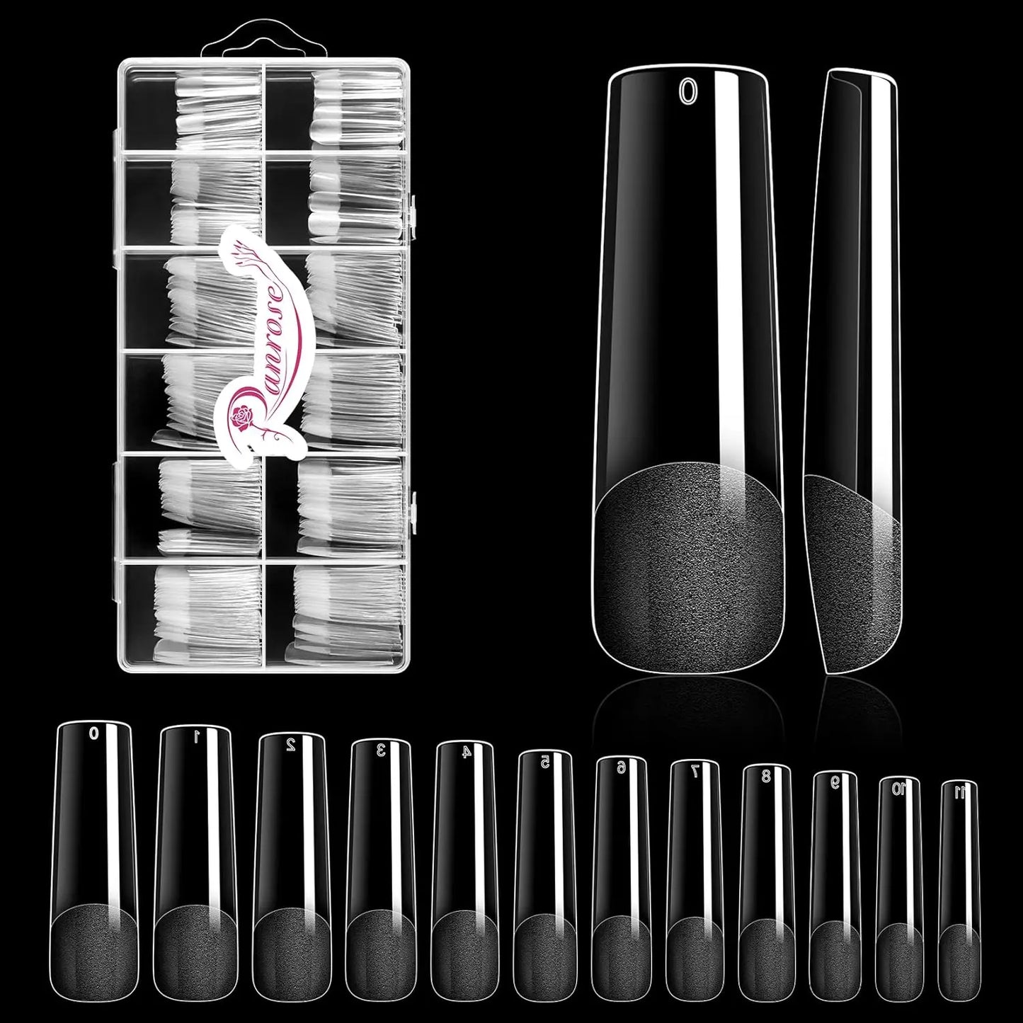 Soft Gel Nail Tips Full Cover 240 Count Acrylic Extensions
