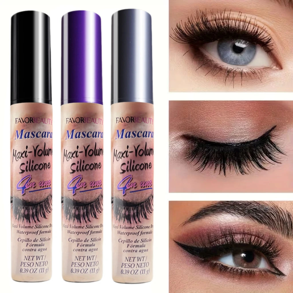 Volumizing Mascara Set With Three Brush Heads Waterproof Long Lasting