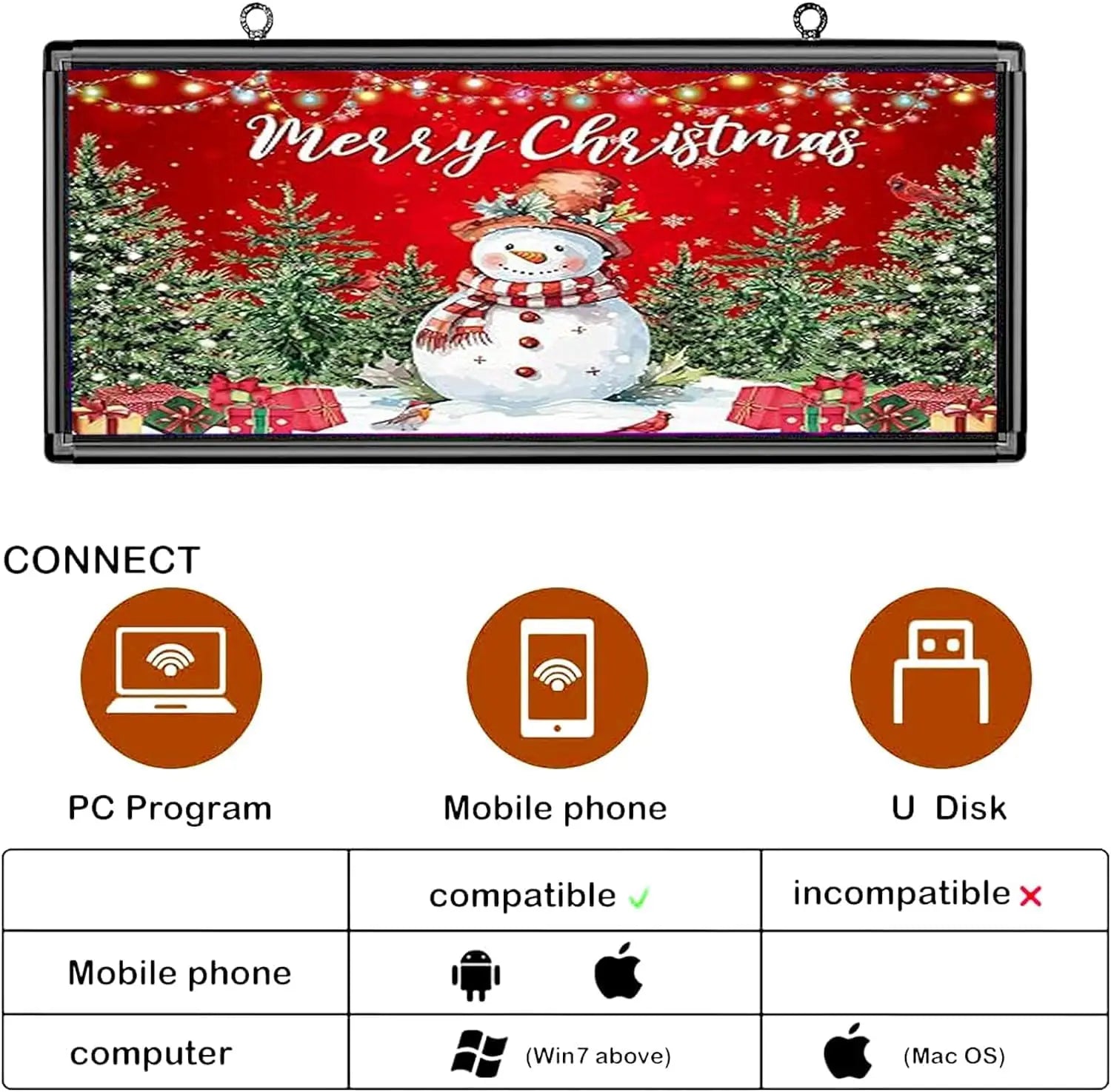 P6 Outdoor LED Sign Full Color 40'' x 18'' WiFi Scrolling LED Display With High Resolution High Brightness Programmable LED Sign by S And B Enterprise