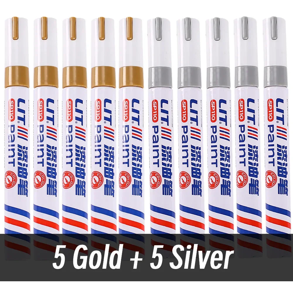 3mm 10p Colorful 8 Colors Permanent Paint Marker Waterproof White Markers tire tread rubber fabric Paint metal Paint Marker Pens by S And B Enterprise