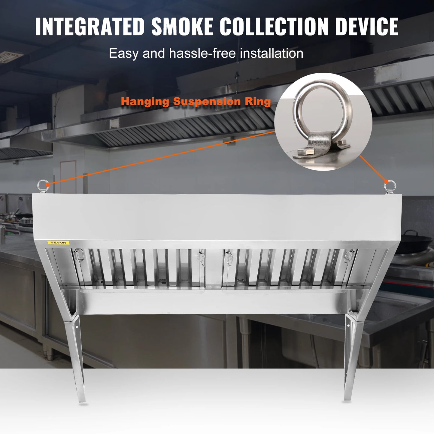 SucceBuy Commercial Stainless Steel Exhaust Hood For Kitchen
