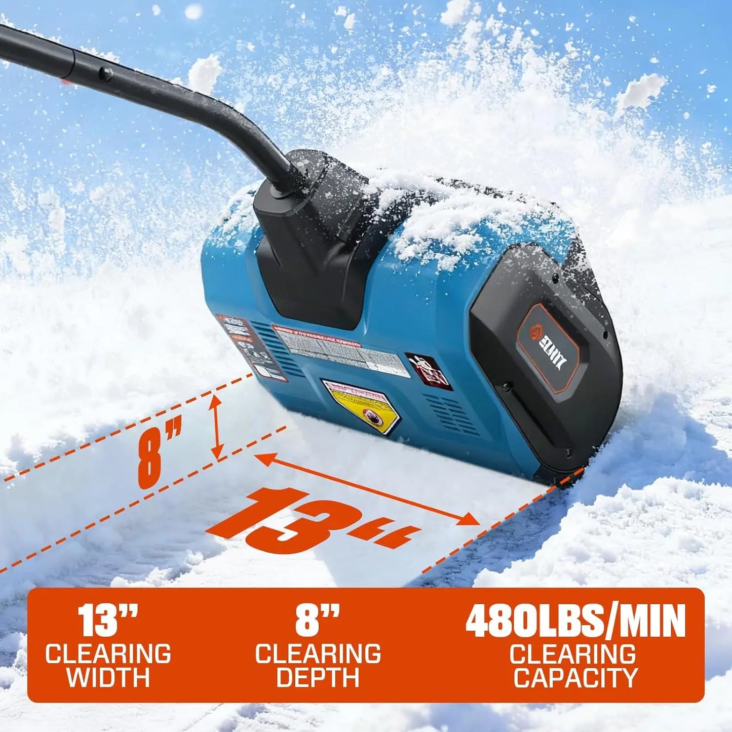 Corded Electric Snow Shovel 12 Amp Snow Thrower For Driveways