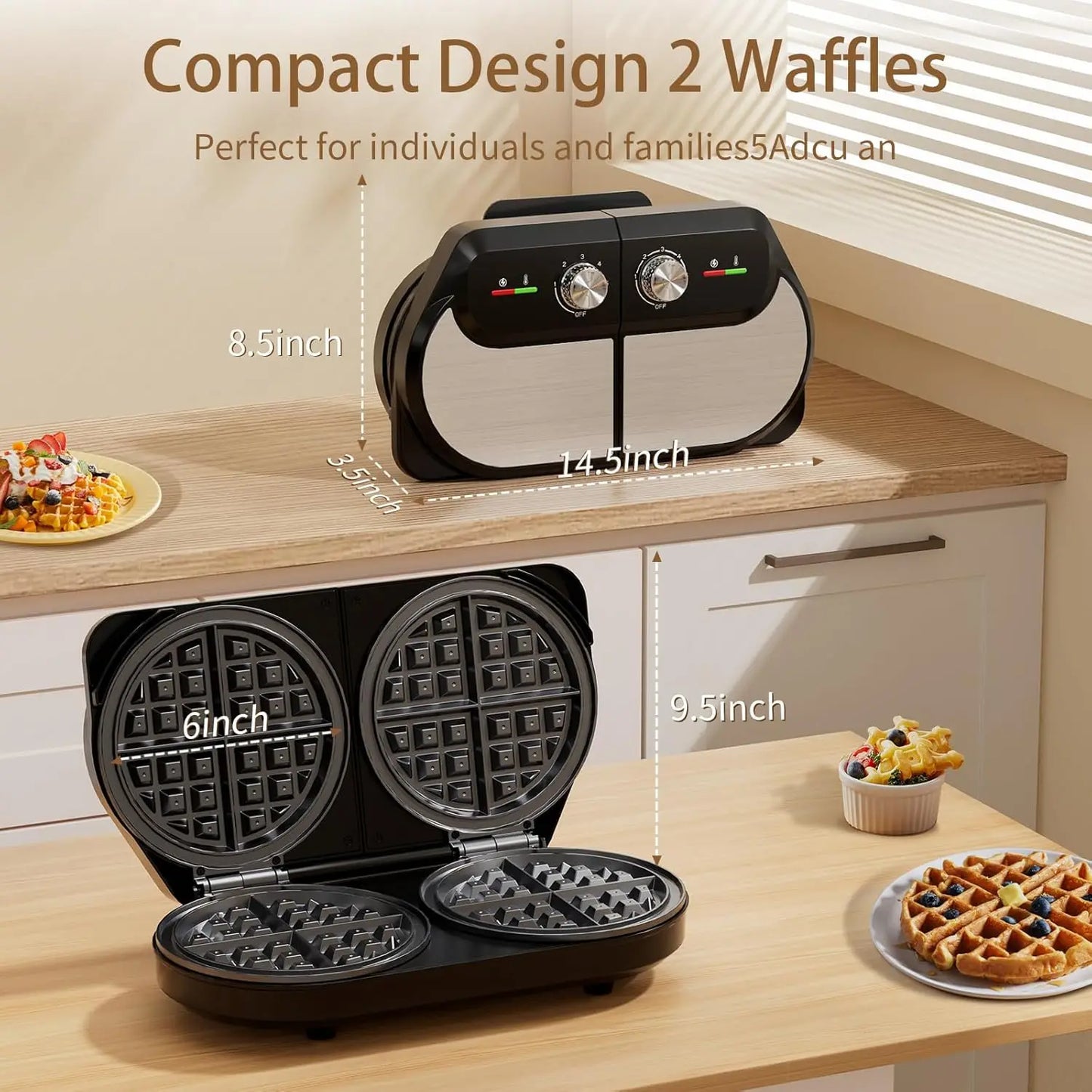 Belgian Waffle Maker 1400W For Breakfast And Snacks by S And B Enterprise