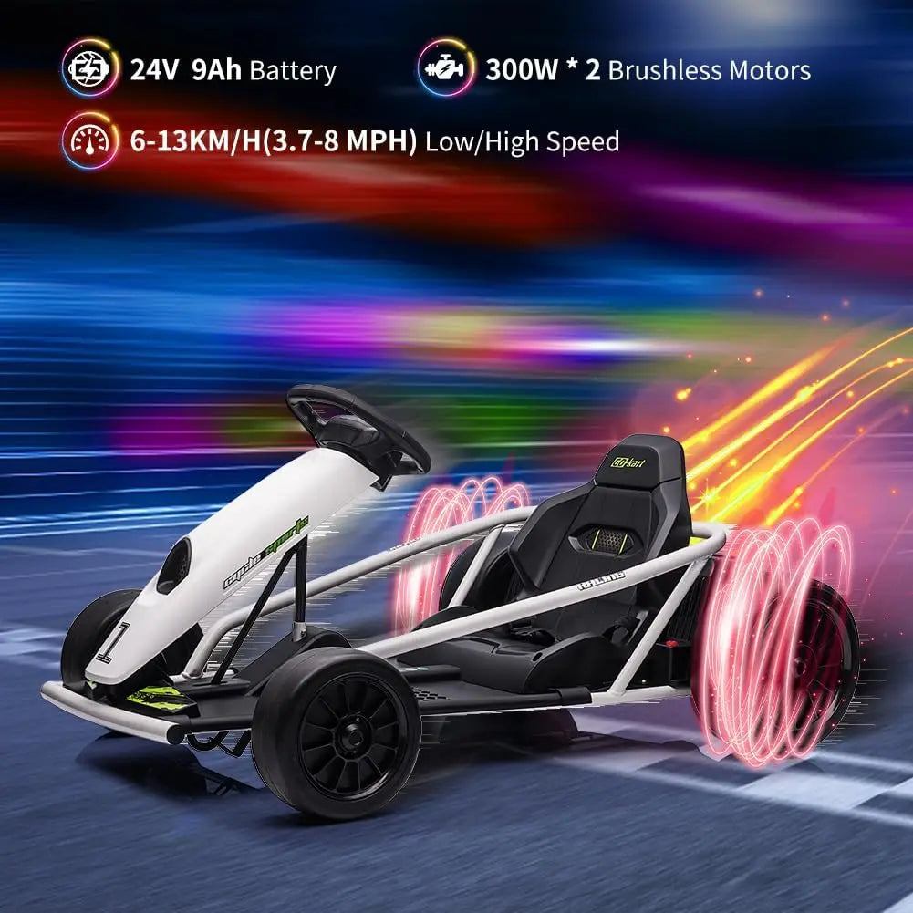 HiMISSE Premium Ride On Go Kart 24V Dual 300W Motors