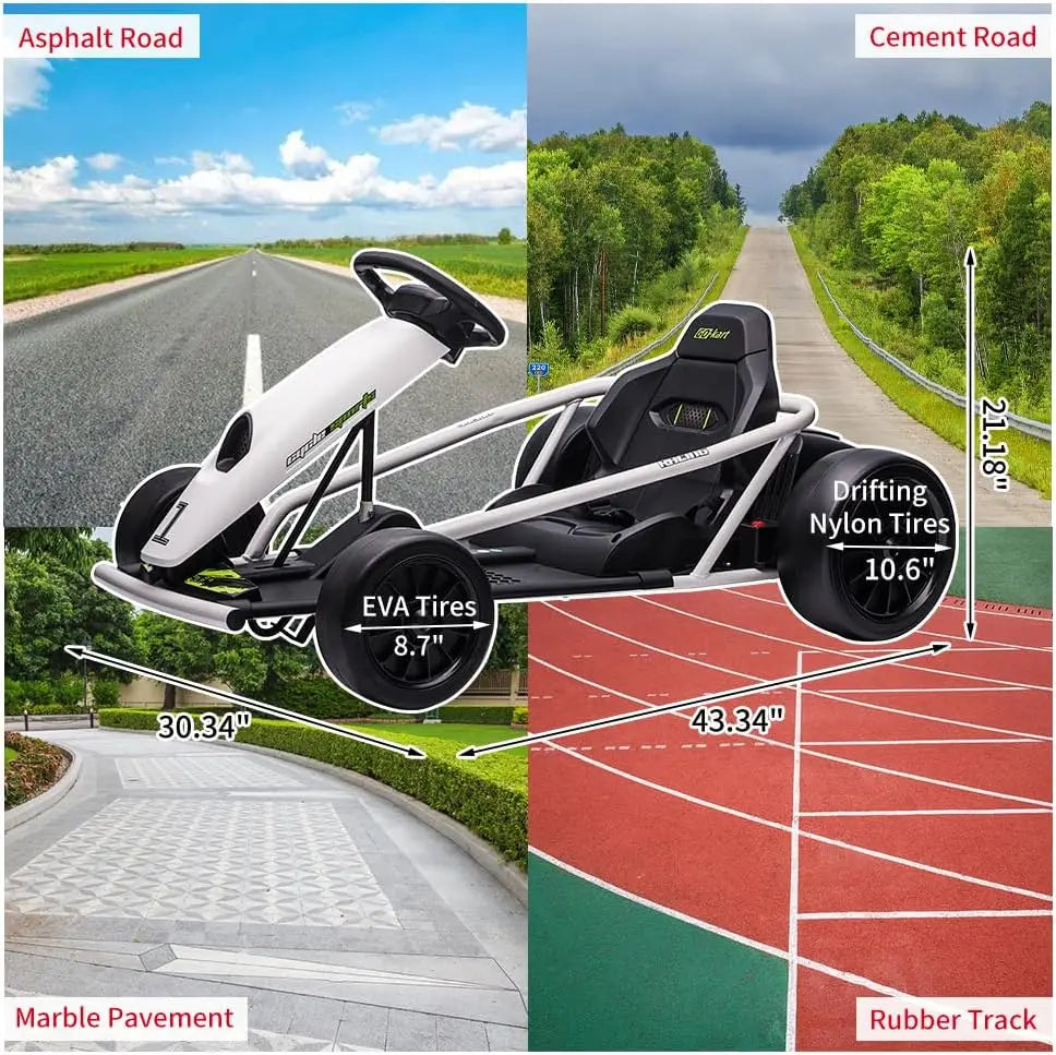 HiMISSE Premium Ride On Go Kart 24V Dual 300W Motors