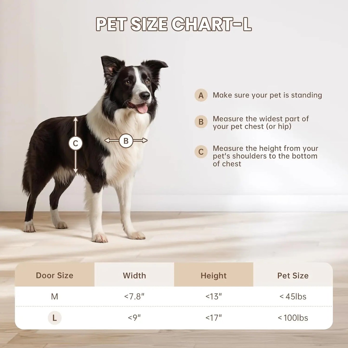 Pet Door With Double Magnetic Flaps For Easy Install