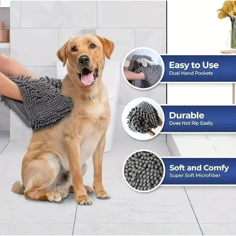 Super Absorbent Pet Bath Towel Quick Dry Cats And Dogs by S And B Enterprise
