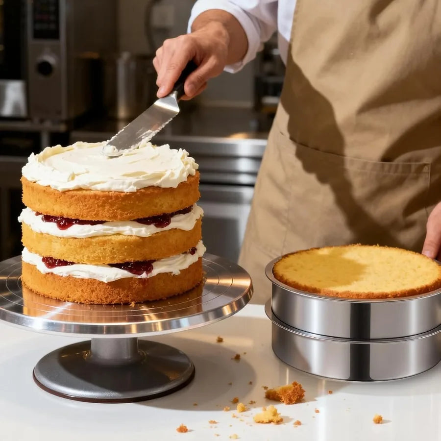 SHXI Stainless Steel Cake Pan Set Round Baking Pans