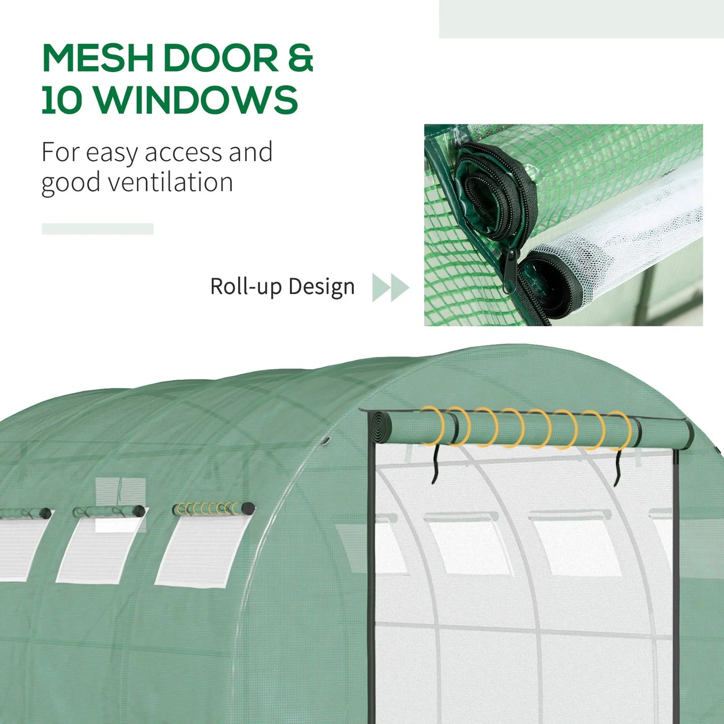 Tunnel Greenhouse With Mesh Doors Galvanized Steel Frame by S And B Enterprise