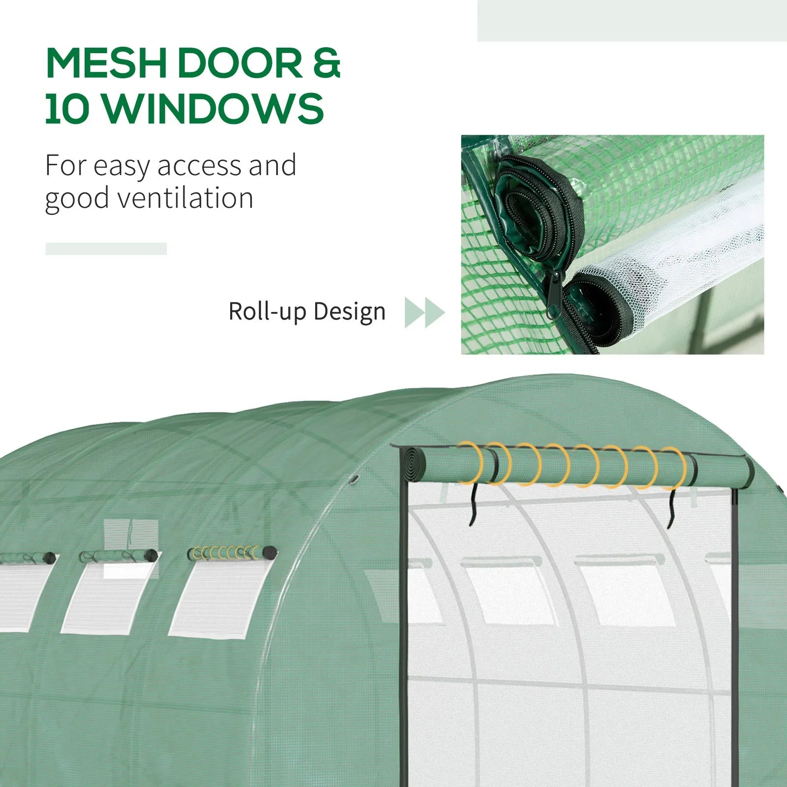 Tunnel Greenhouse With Mesh Doors Galvanized Steel Frame by S And B Enterprise