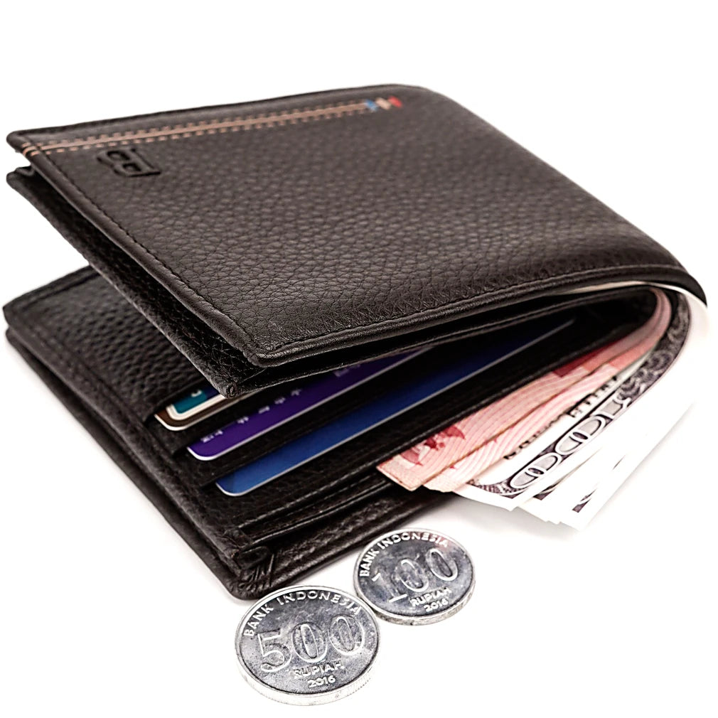 Genuine Leather Men Wallet With Coin Pocket And Card Holder