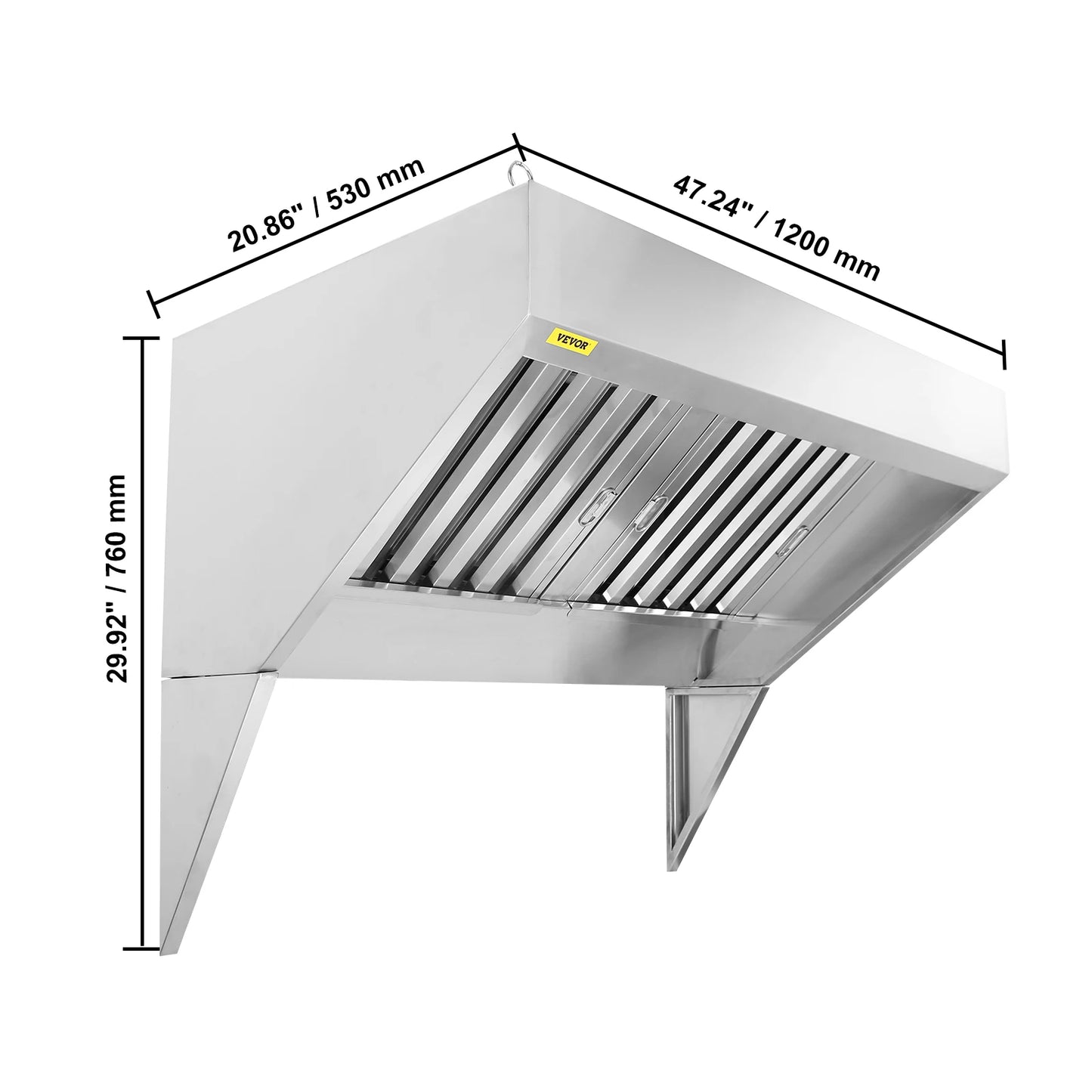 SucceBuy Commercial Stainless Steel Exhaust Hood For Kitchen