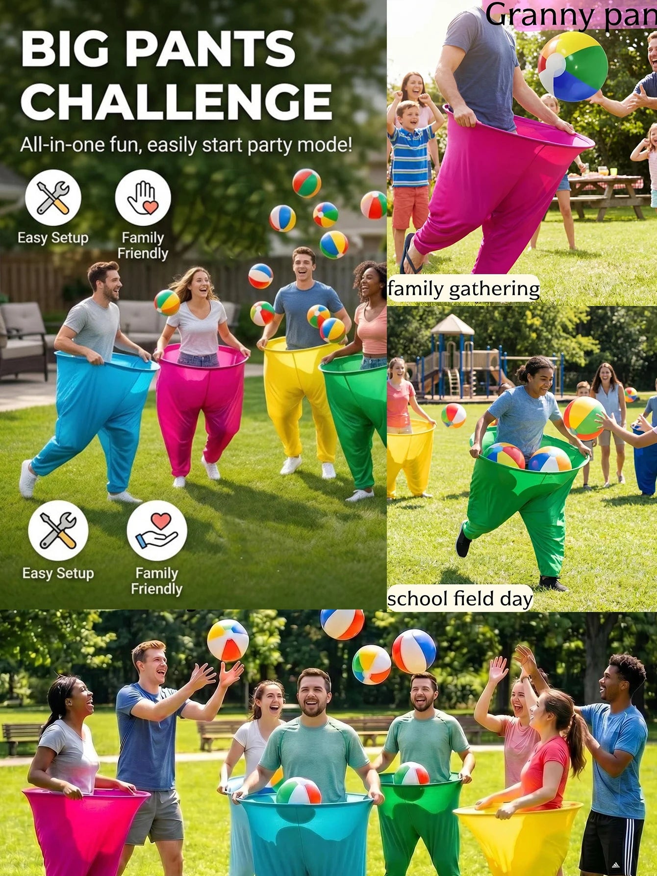 12pcs set of fun grandma pants throwing games, suitable for parties and backyard family interactive game sets, grandma pants throwing games, suitable for outdoor party games, family interactive toys, playroom activities, suit by S And B Enterprise