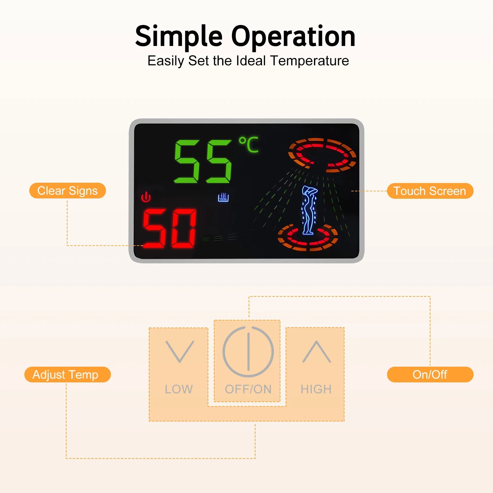 4500W instant electric water heater by S And B Enterprise with LED touch screen thermostat