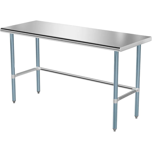Stainless Steel Open Base Prep And Work Table For Restaurant by S And B Enterprise