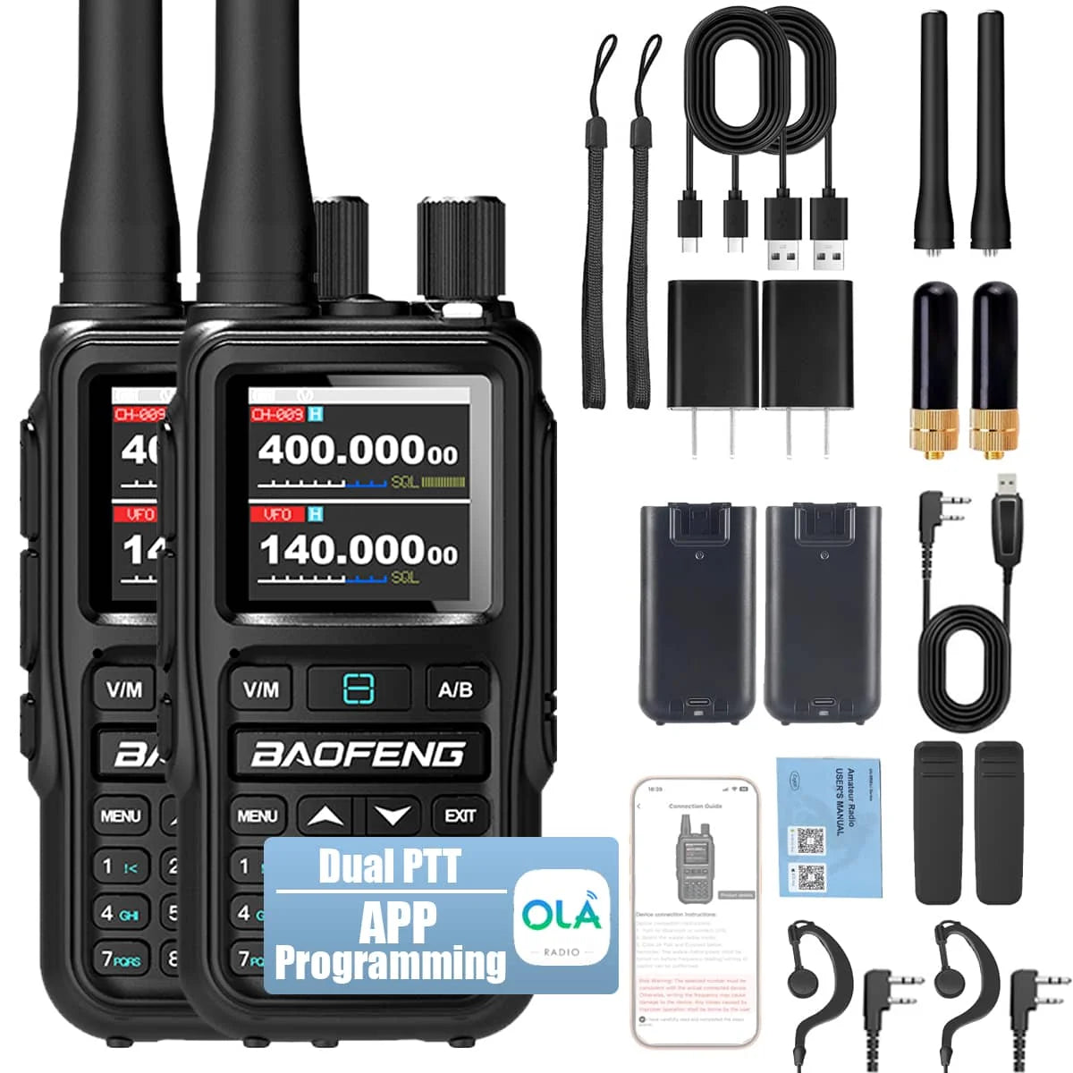 Clorgo Baofeng UV5R Dual Band Radio 5W NOAA Bluetooth