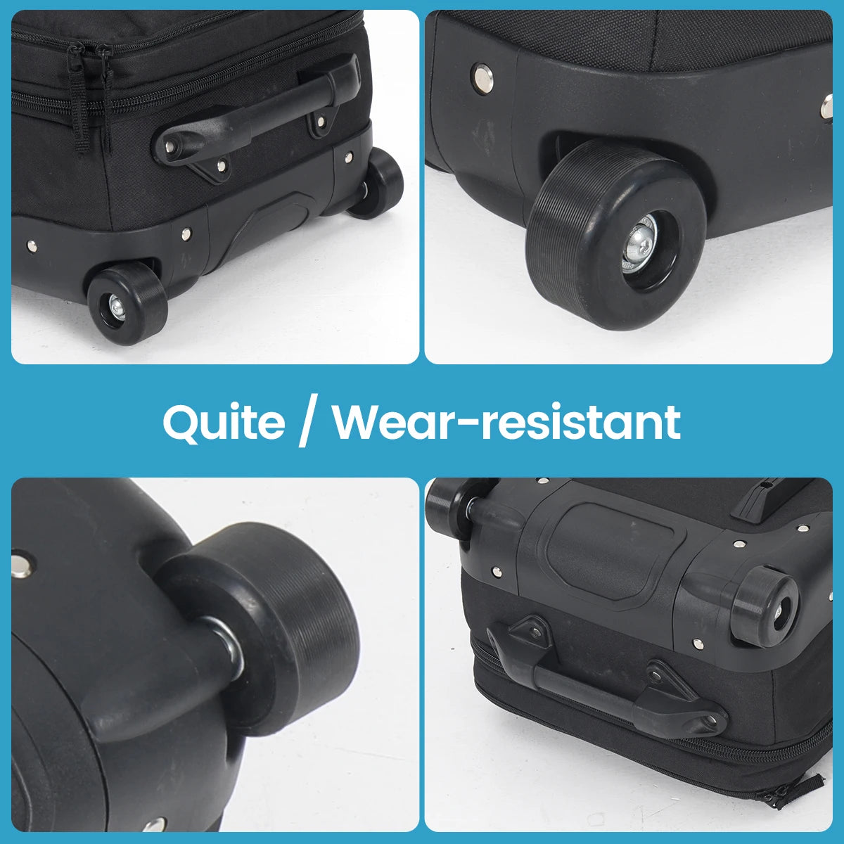 Snowboard bag, 600D padded, waterproof black wheeled travel case for winter skiing gear