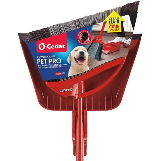 Pet Pro Broom with Step-On Dustpan | Remove 99% with One Sweep | Removes 3 Times More Pet Hair | Quiet Cleaning Tool for Cat and Dog Owners by S And B Enterprise