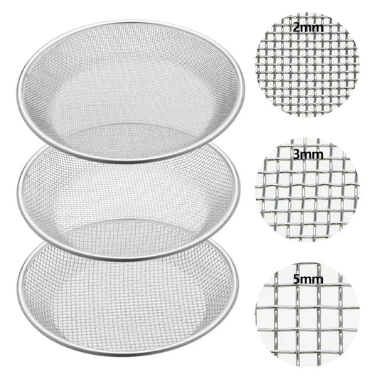 3 Pack Stainless Steel Sand Sifter For Garden Soil