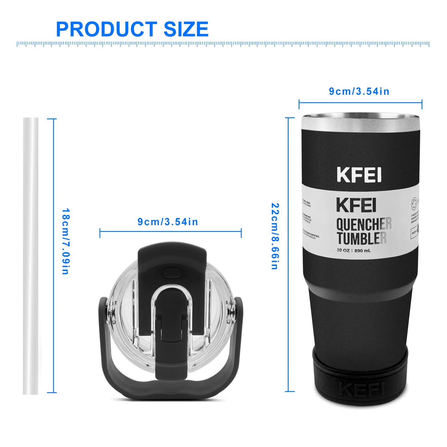 1PCS 30oz Solid Color Double Wall Stainless Tumbler, with Lid And Straw, Keep Warm 12h And Ice 24h, Insulated, Outdoor Stainless by S And B Enterprise