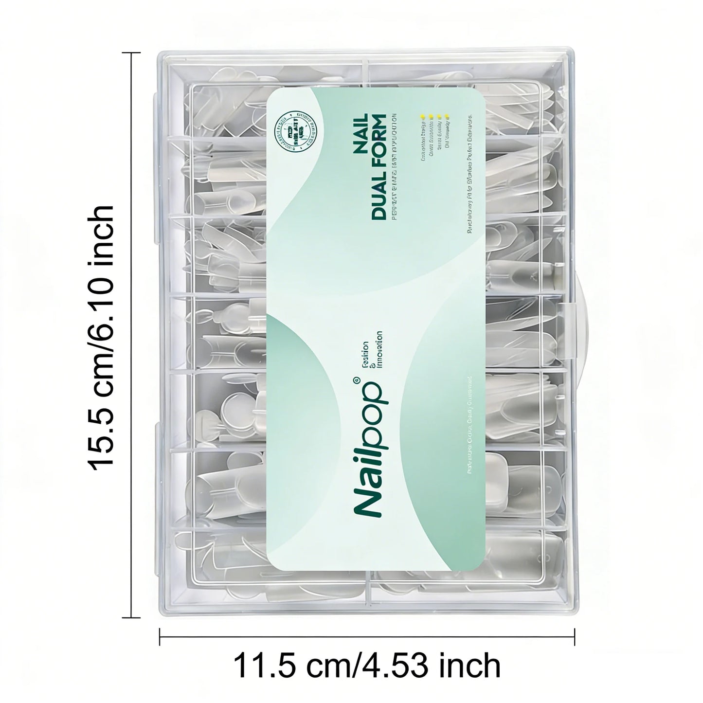 Nailpop French Line Dual Forms Nail Extension Tips Matte Inner F1 Molds 140Pcs by S And B Enterprise