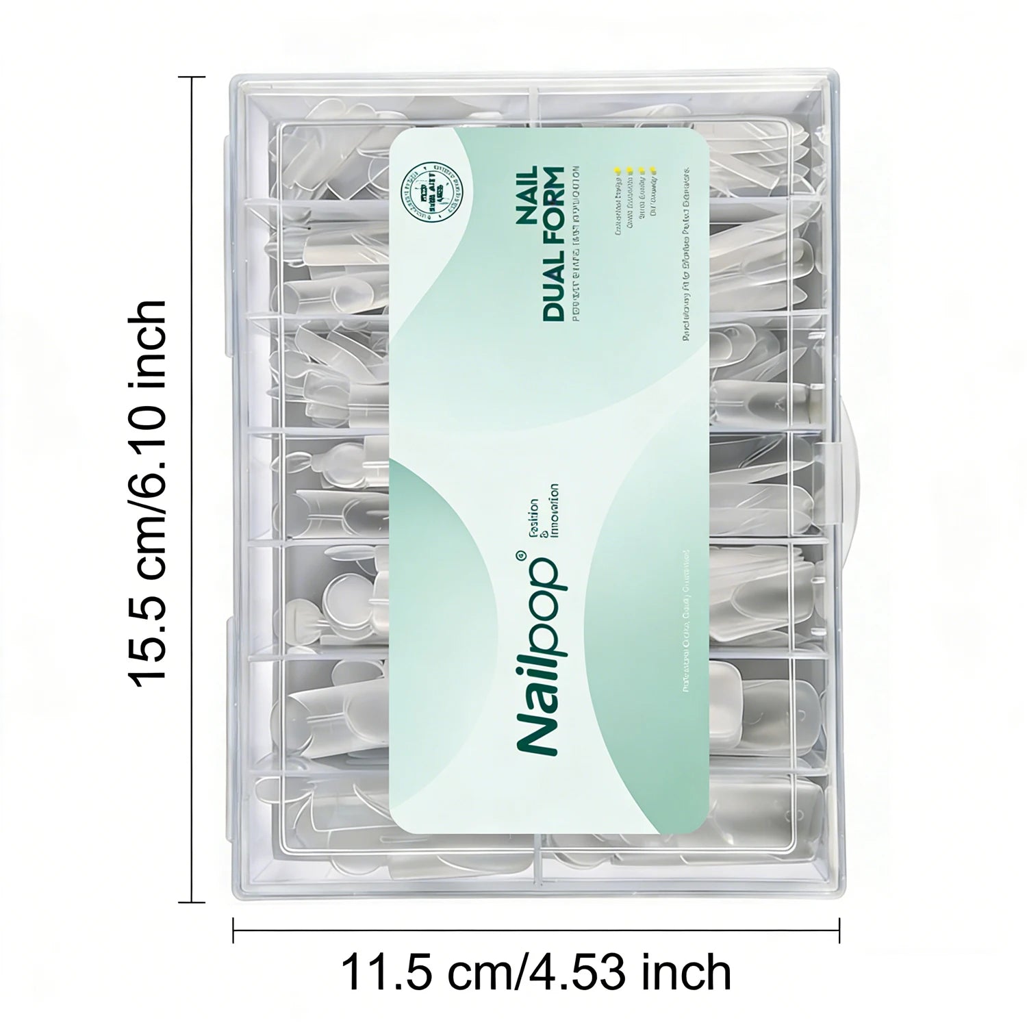Nailpop French Line Dual Forms Nail Extension Tips Matte Inner F1 Molds 140Pcs by S And B Enterprise