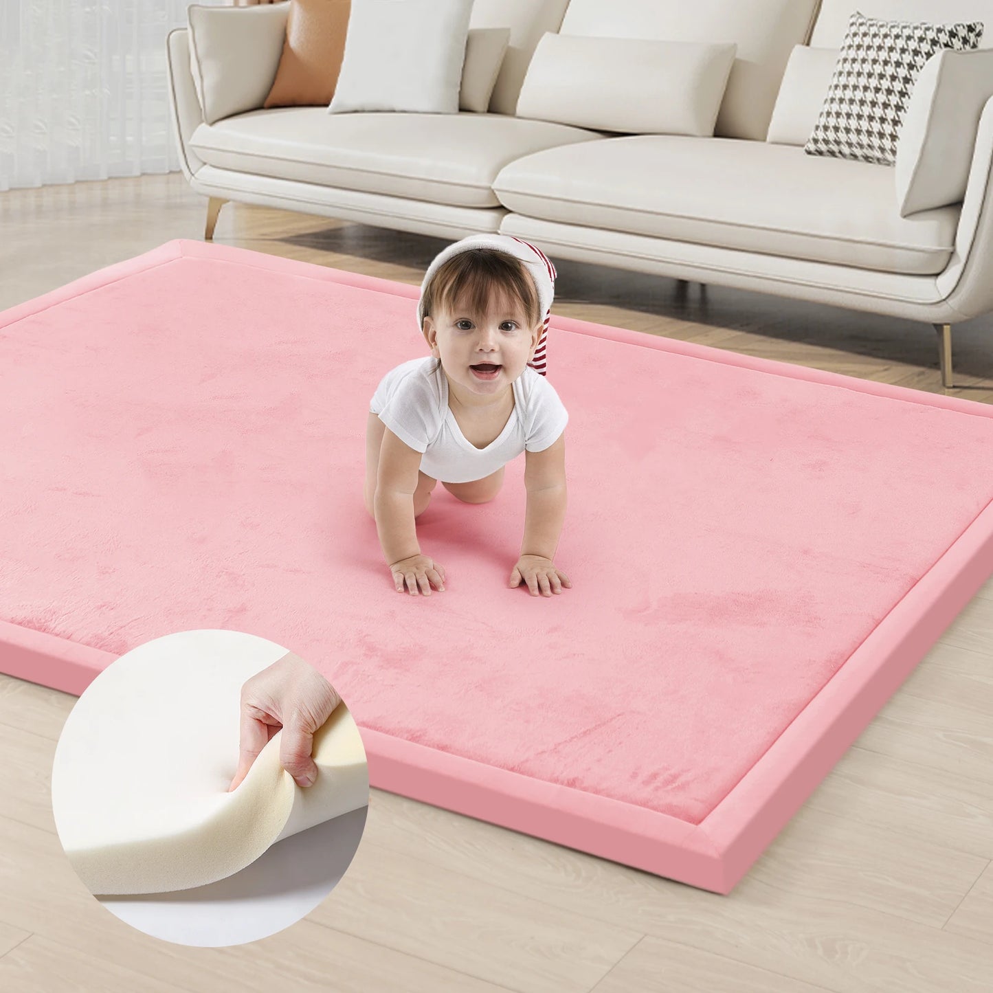 PaPaMat Memory Foam Playpen Carpet Mat Velvet Non Slip Bottom