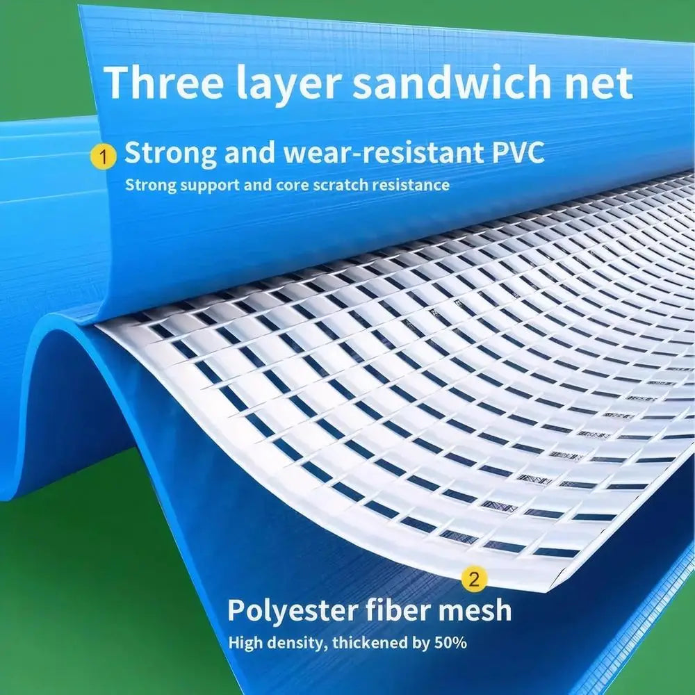 Giant inflatable round pool, 120-inch diameter; three-layer PVC wall with polyester mesh by S And B Enterprise.