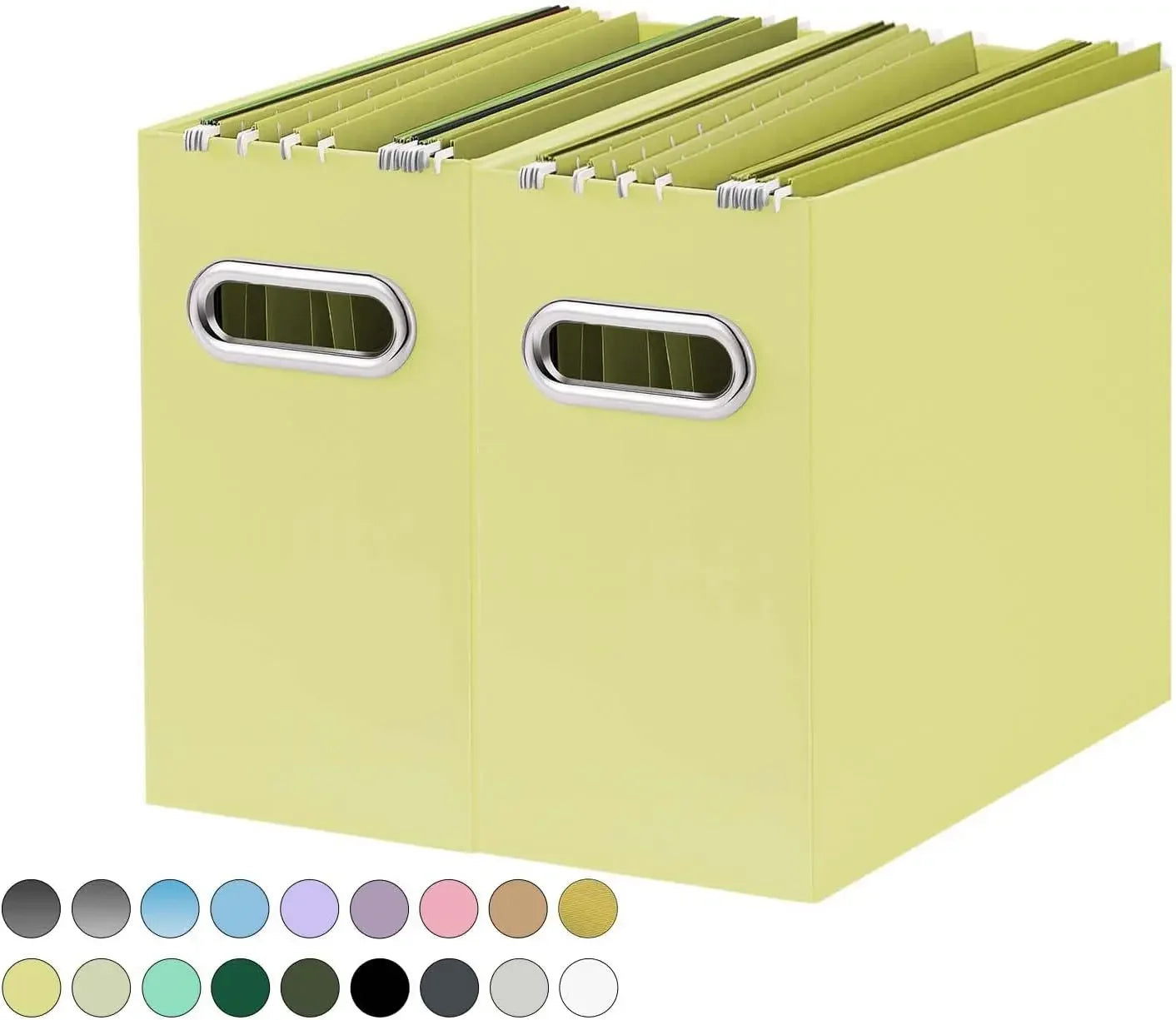Collapsible File Organizer Box With Portable Handle For Office
