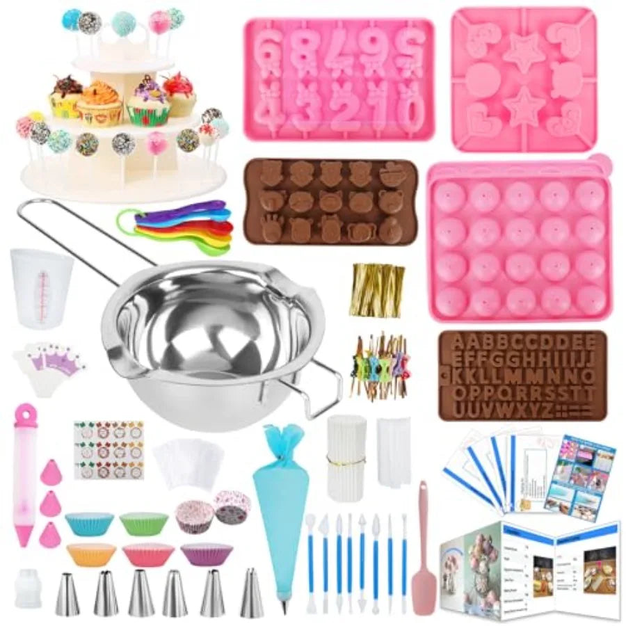 Cake Pop Maker Kit 618Pcs With Silicone Molds And Stand by S And B Enterprise