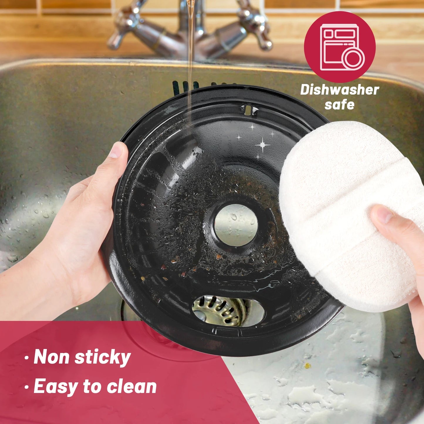 Cooktop Drip Pan Set For GE Hotpoint Stoves Pack Four