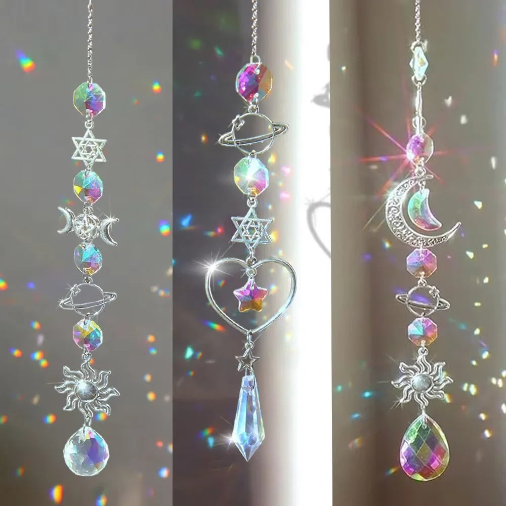 Crystal Wind Chime Rainbow Maker Sun Catcher Dream Catcher Pendant Home Garden Decor Wind Chime, Holiday, Festival, Home Decor, by S And B Enterprise