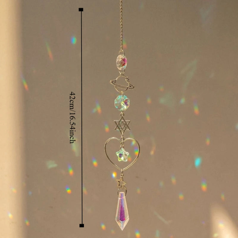 Crystal Wind Chime Rainbow Maker Sun Catcher Dream Catcher Pendant Home Garden Decor Wind Chime, Holiday, Festival, Home Decor, by S And B Enterprise