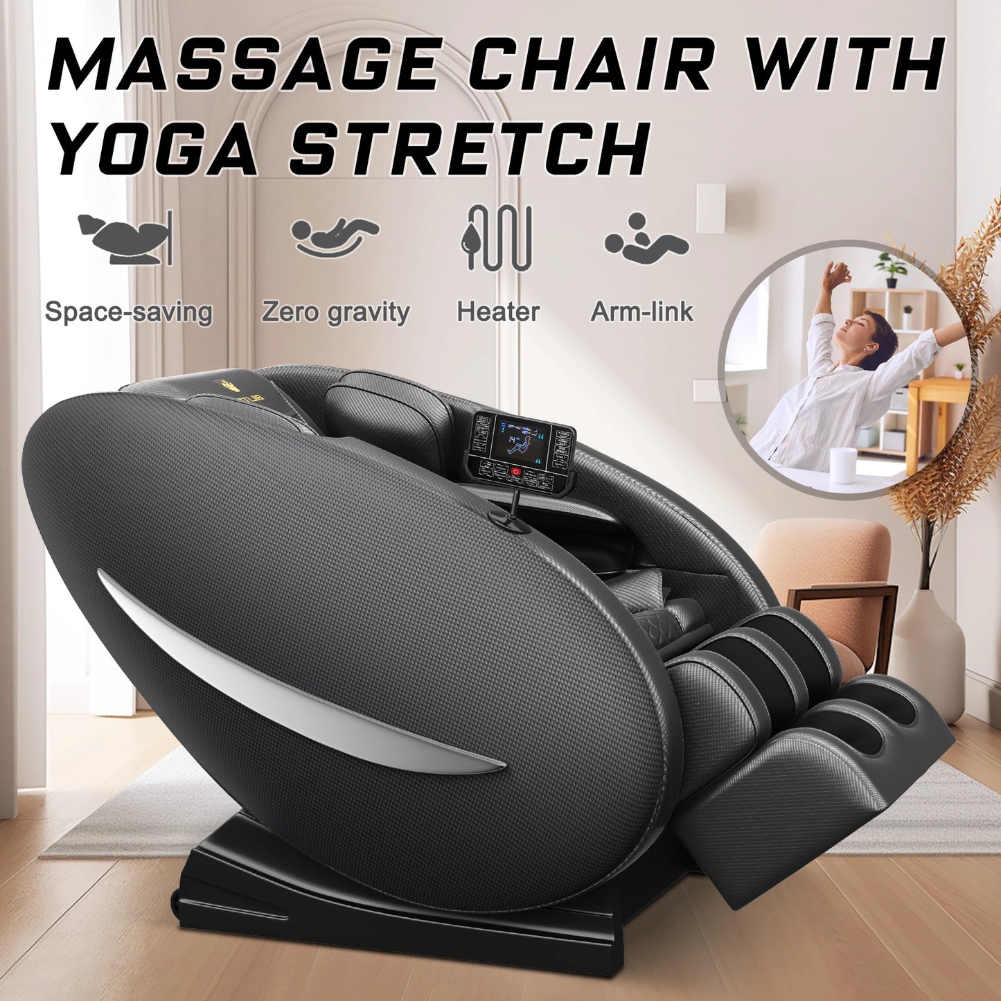 BILITOK Massage Chair Recliner With Bluetooth Zero Gravity And Heating