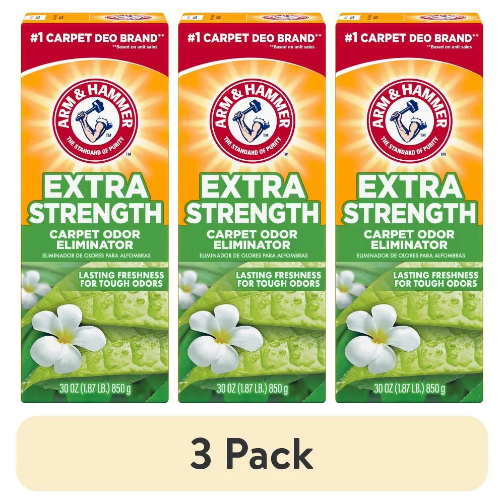Arm & Hammer Extra Strength Carpet Odor Eliminator powder, Powder Fresh Scent, 30 oz, 3-pack