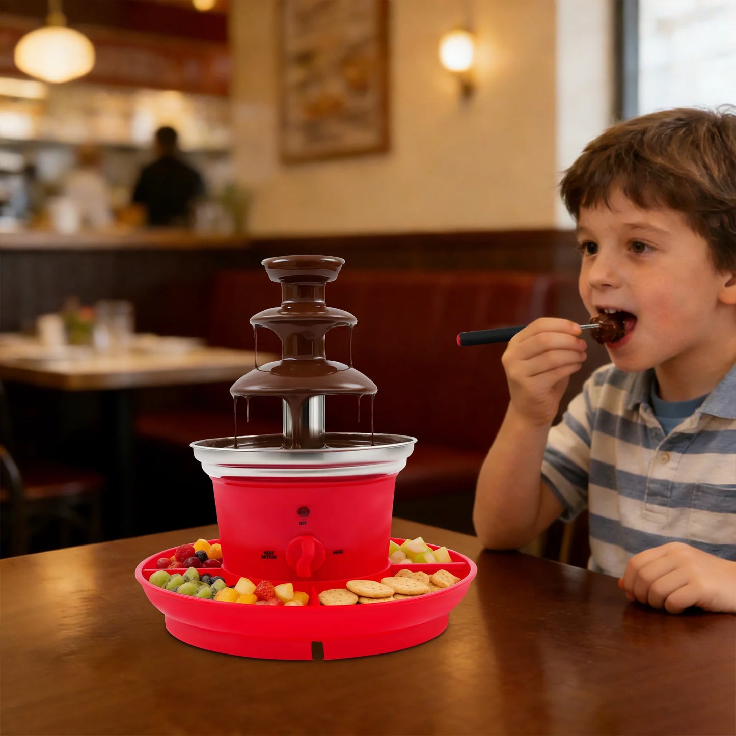 Chocolate Fondue Fountain 40W Stainless Steel 3 Tier by S And B Enterprise