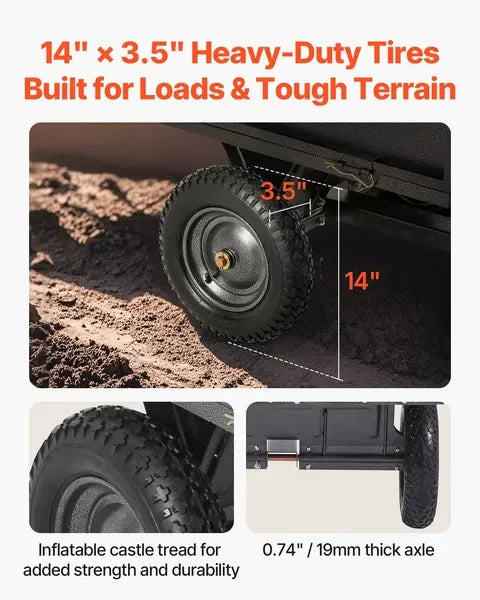 Garden Utility Trailer 500lb Capacity For ATV UTV