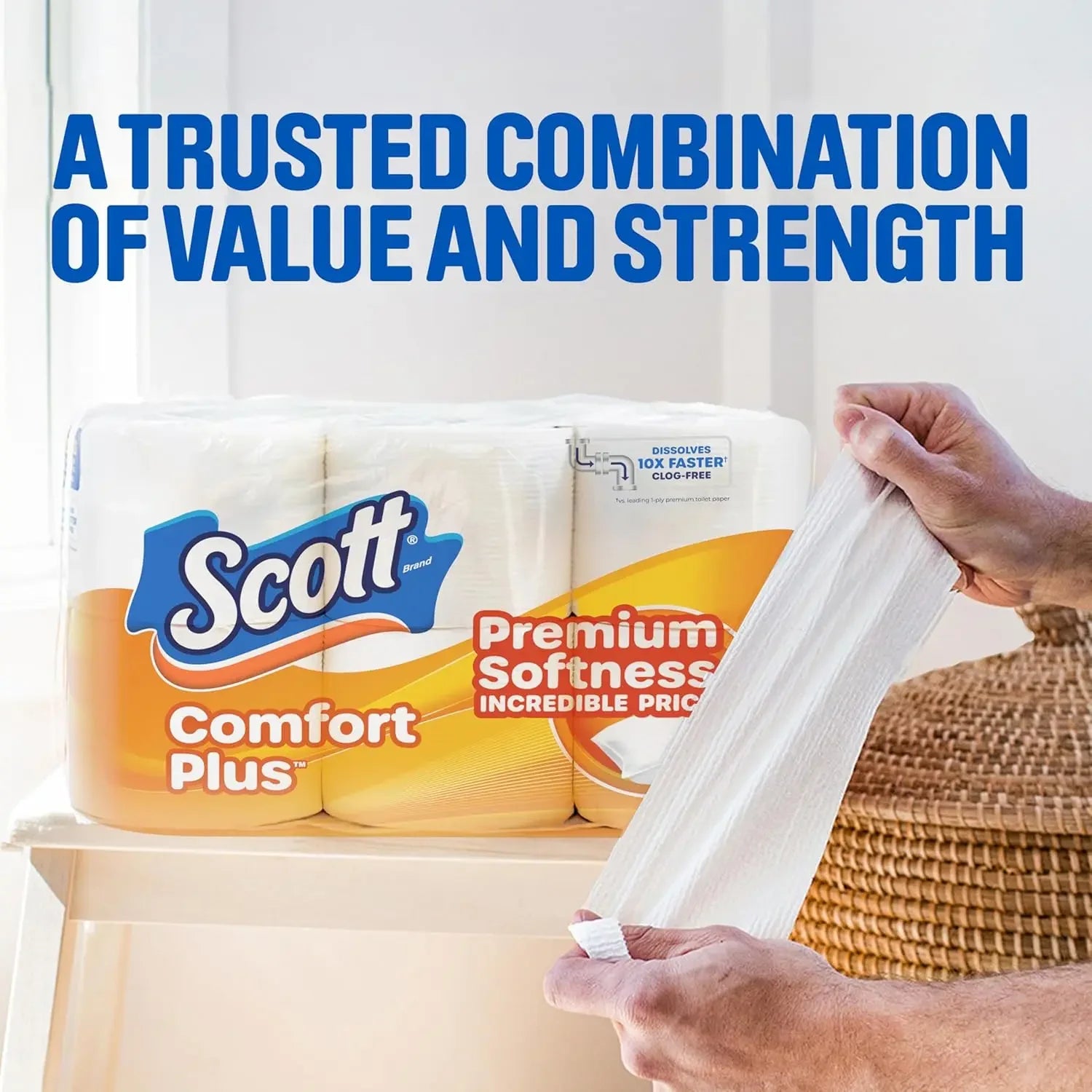 ComfortPlus Toilet Paper Septic-Safe 1-Ply Bath Tissue by S And B Enterprise